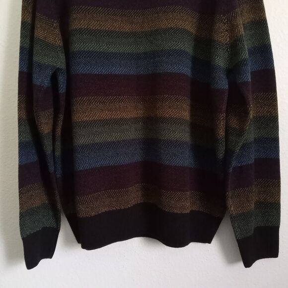 Vintage Geoffrey Beene 80s Sweater Stripes Crew Neck Pullover Long Sleeve Men XL - Picture 7 of 8